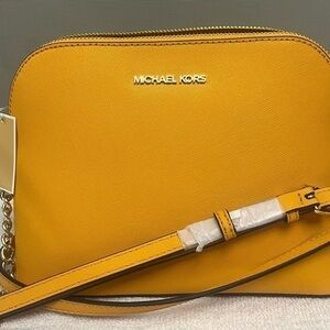 Michael Kors Jet Set Sunflower Yellow Saffiano Leather Crossbody NWT